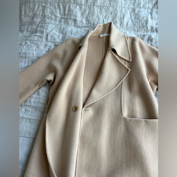 Metaformose Double Faced Wool Cashmere Coat, Beige - Picture 5 of 11